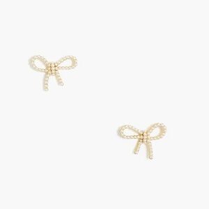 NWT J. Crew Pearl Bow Stud Earrings